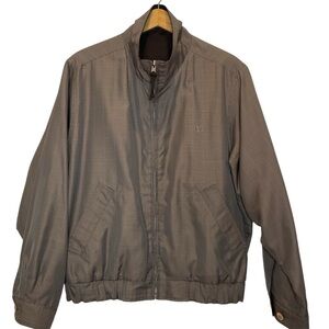 Men's Houndstooth Reversible Full Zip Jacket in Brown Size 50